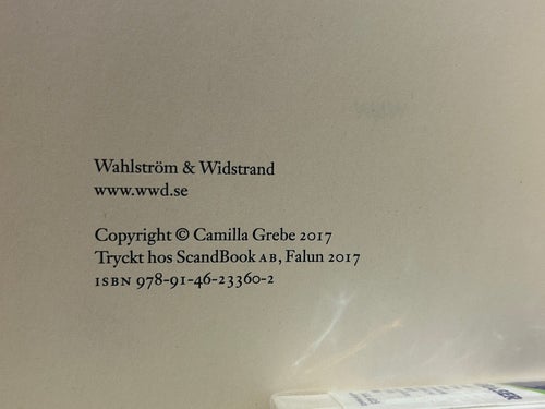 Husdjuret av Camilla Grebe. Bok. Very Fine plus