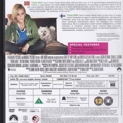 DVD / Young Adult / Charlize Theron, Patrick Wilson, Patton Oswalt/ Nära Nyskick