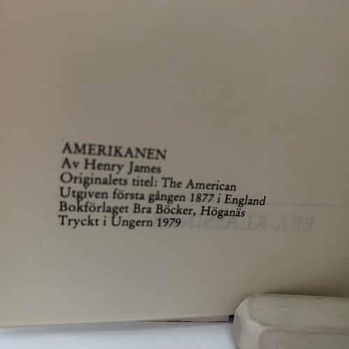 Amerikanen av Henry James, Very Fıne plus