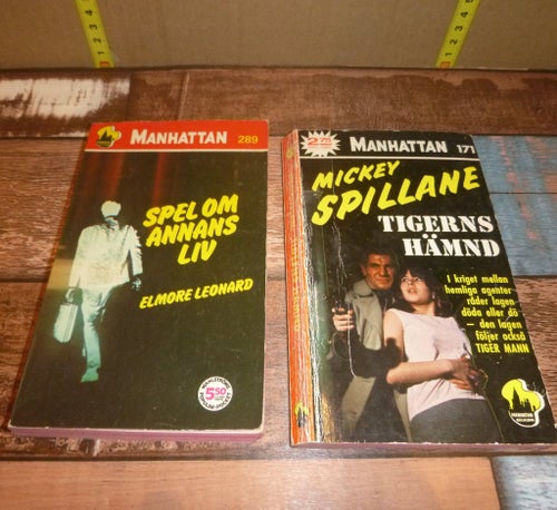 Spel om annans liv av Elmore Leonard & Tigerns hämnd" av Mickey Spillane