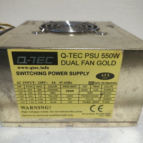 Q-TEC PSU 550W DUAL FAN GOLD Nätaggregat