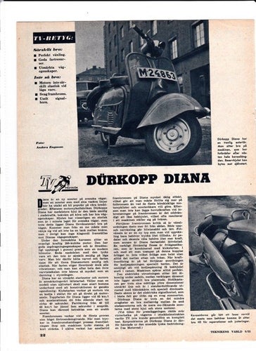 Dürkopp Diana 9.1955 Teknikens Värld test