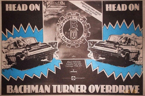 BACHMAN TURNER OVERDRIVE - HEAD ON TIDNINGSANNONS 1975