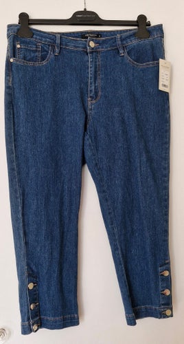 Soda Collection blå stretchjeans, capri storlek 40
