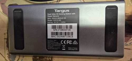 Targus DOCK180EUZ-55 Dual Video 4K Dockningsstation med Power Delivery