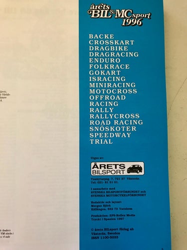 ÅRETS BIL & MC SPORT 1996 Morgan Björk 1997