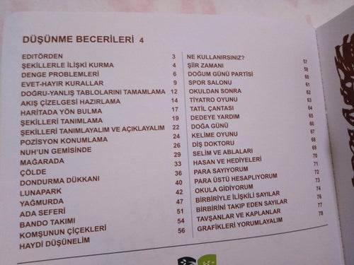 Dusunme becerileri 4 Doga Yayinlari bok på turkiska. Very Fine plus