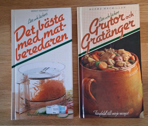 Bokpaket Det bästa med matberedaren 1984/ Grytor och Gratänger 1985