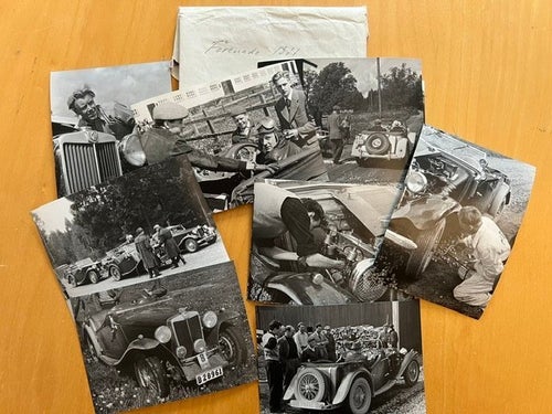 MG-entusiaster hos Förenade Bil, för snart ett sekel sedan, 10 originalfoto 8x11