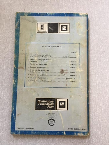 1981 Oldsmobile Omega Owners Manual