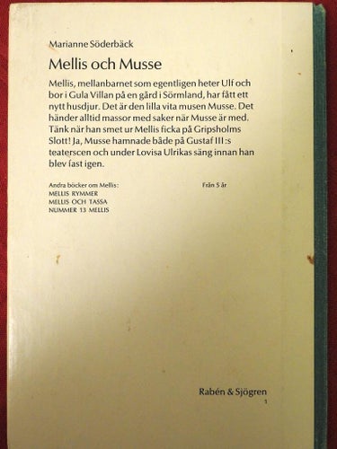 Mellis och Musse av Marianne Söderbäck - Inbunden barnbok 1970