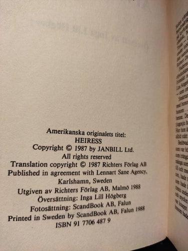 Arvtagerskan av Janet Dailey. Very Fine