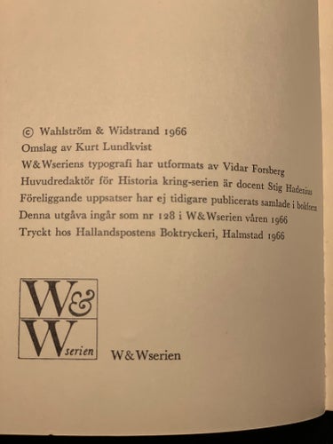 Historia kring Stockholm av Ingrid Hammarström, 1966