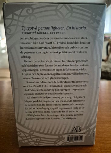 Sveriges Statsministrar under 100 år Bok-kassett med 22st böcker