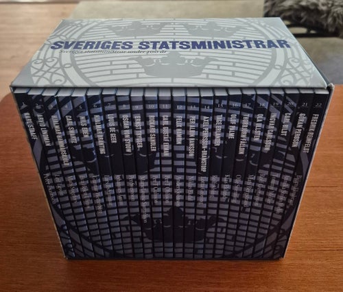 Sveriges Statsministrar under 100 år Bok-kassett med 22st böcker