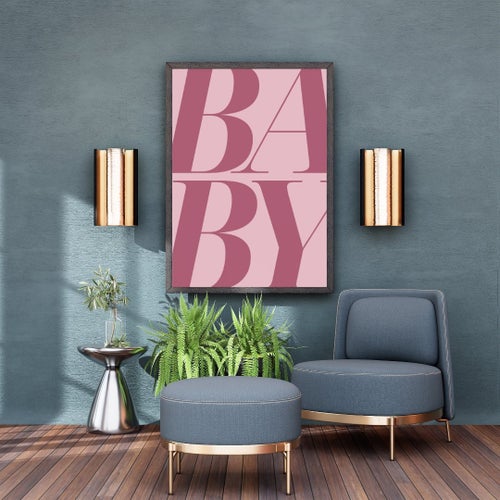 Baby Pink Poster – Mjuk & Modern Pastellposter | Fotopapper Luster 260g | 50×70