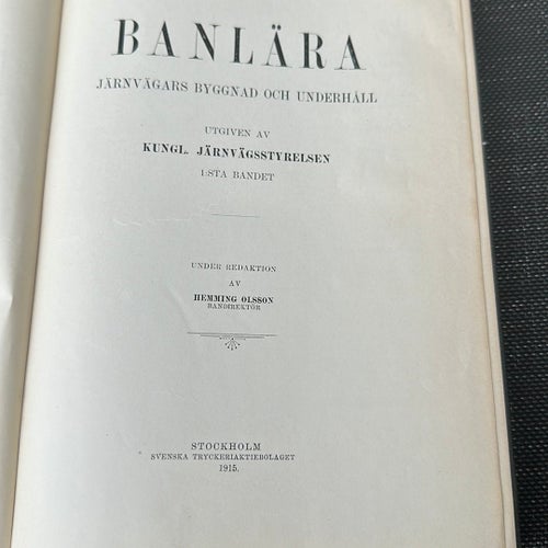 Banlära Utgiven av Kungl. Järnvägsstyrelsen