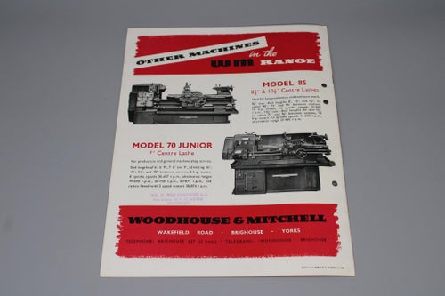 Häfte / Broschyr - WM 369 Turret Milling Machine - Woodhouse & Mitchell