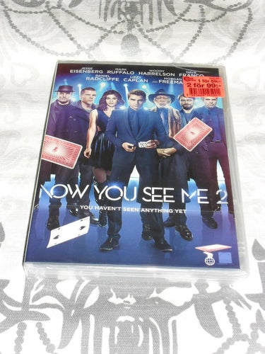 Now you see me 2 (2016) NY INPLASTAD DVD Morgan Freeman, Daniel Radcliffe mfl