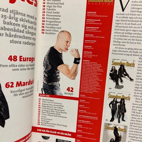 Sweden rock magazine 2012 nr 92 Slash Myles Marduk Europe Paradise Lost Phenomen