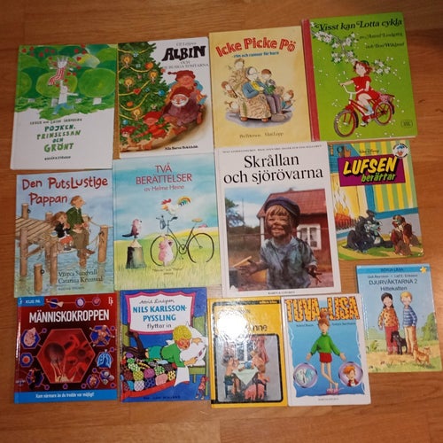 Bokpaket 13 st böcker: Pojken, prinsessan och grönt, Astrid Lindgren....