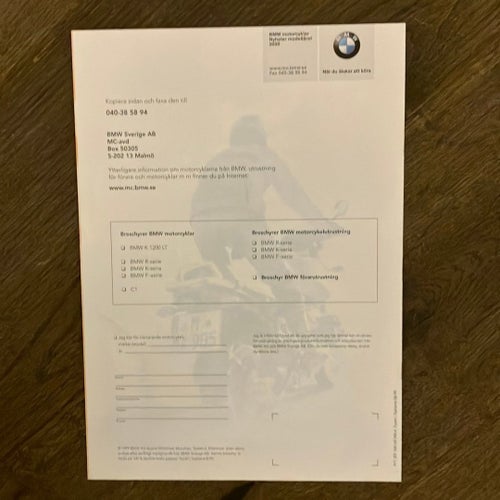 BMW Motorcyklar Modellår 2000 Broschyr