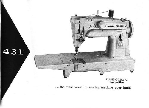 E-book, PDF-format till Singer 431 Convertible, E-Manual english,