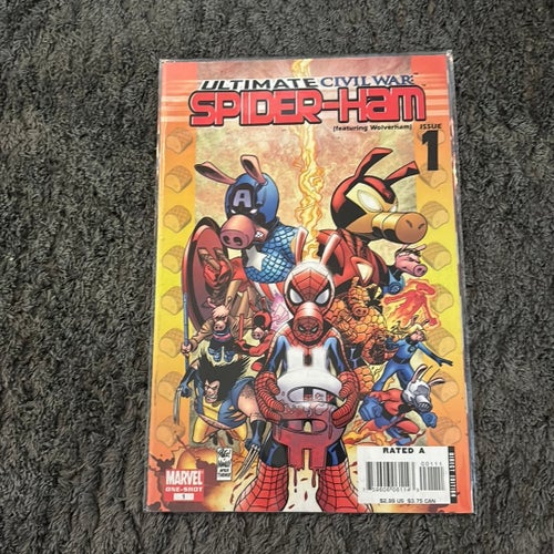 Ultimate Civil War: Spider-Ham #1 (featuring Wolverham), Marvel, One-Shot