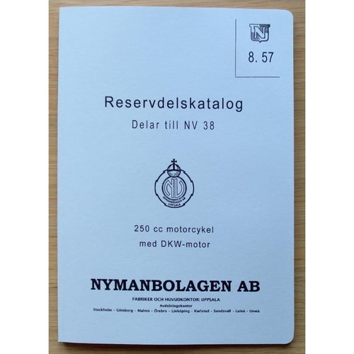Reservdelskatalog till NV 38 och NV 38 Sport med 250 cc DKW