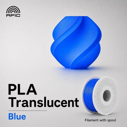 Bambu PLA Translucent Blå 1.75mm 3D-skrivarfilament