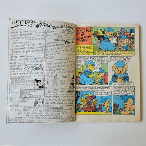 Bamse Tidning - Nr 12 1982 - Serie Serietidning Julklappsetiketter Extra tjockt