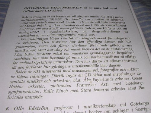 Göteborgs musikliv - en översikt mellan världskrigen (inb)