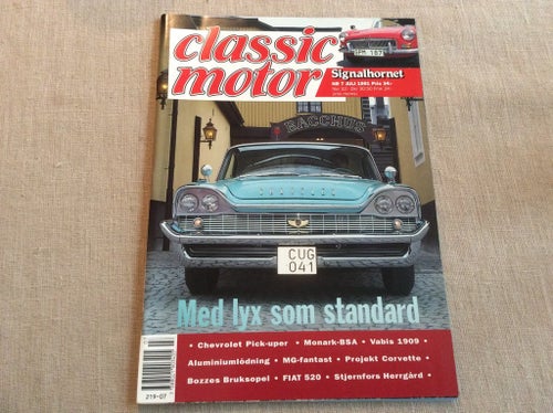 Classic Motor nr 7 1991 Monark BSA,Stjernfors Herrgård,Vabis Corvette,Fiat 520