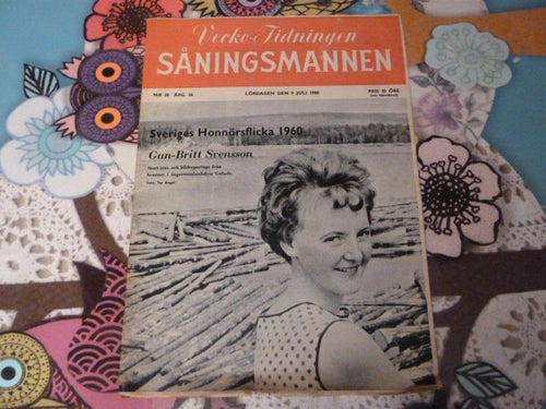 SÅNINGSMANNEN, ÅRG. 56 NR 28, SVERIGES HONNÖRSFLICKA 1960 GUN-BRITT SVENSSON