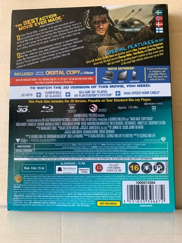 Mad Max Fury Road 3 D + 2 D, Slipcase, Blu-Ray