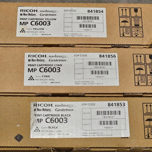Ricoh MP C6003 Toner Gul Cyan Svart Nya