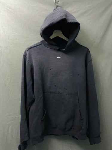 Vintage 90s Distressed Swoosh Nike Hoodie Huvtröja size Large Mexico Grunge