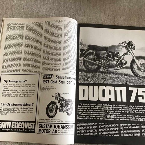 ALLT OM MC NR 1 1972 DUCATI 750,YAMAHA GL 750,NY KTM,PAUL DUNSTALL