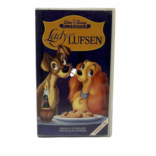 Disney Lady Och Lufsen VHS Svenskt Tal Klassiker Barnfilm Tecknad Film