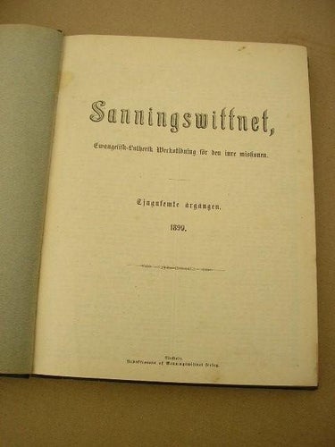 Inbunden årgång av Sanningsvittnet 1899