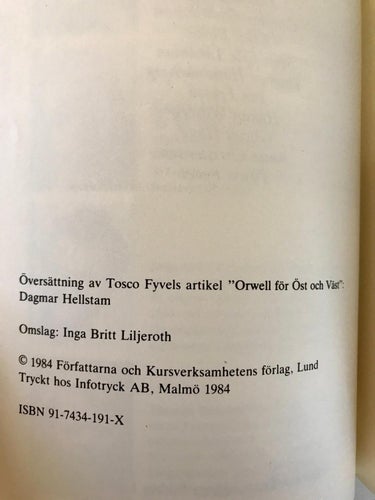 TANKAR KRING NITTONHUNDRAÅTTIOFYRA Tio kulturpersonligheter ser på George Orwell