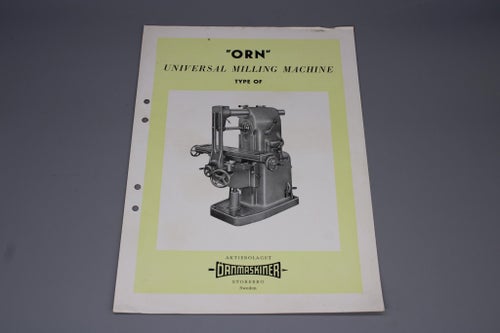 Häfte / Broschyr - Örnmaskiner - ÖRN School Lathe - 1954