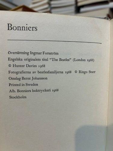 Beatles Den sanna historien om Beatles av Hunter Davies, bok, Very Fine plus