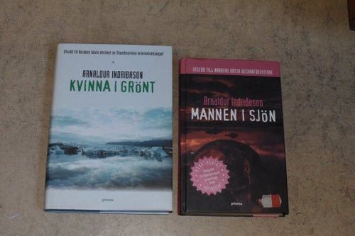 Mannen i sjön och Kvinna i grönt av Arnaldur Indridason inbundna