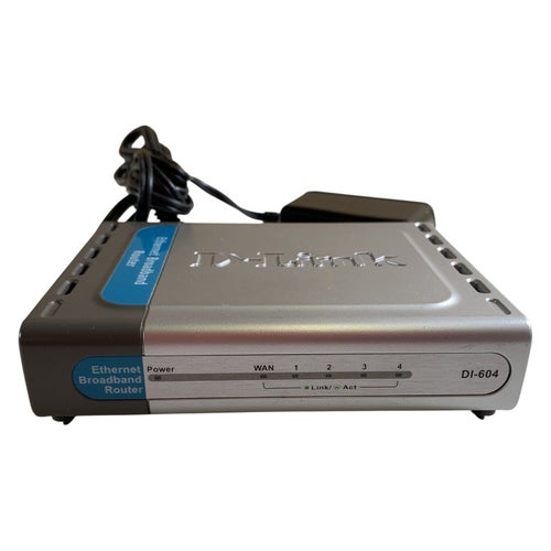 D-Link DI-604 Ethernet Bredbandsrouter 4-Portar Grå Med Nätadapter