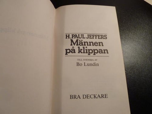 MÄNNEN PÅ KLIPPAN, H. P. JEFFERS, 1986,  BÖCKER