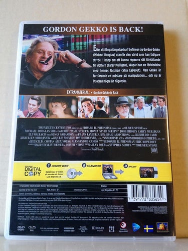 Wall street money never sleeps,dvd
