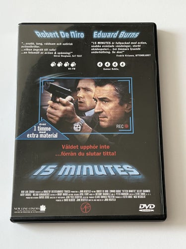 15 minutes (Robert De Niro & Edward Burns, 2000). Beg. DVD