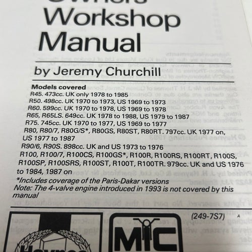 BMW 2-valve Twins Owners Workshop Manual 1970-1993