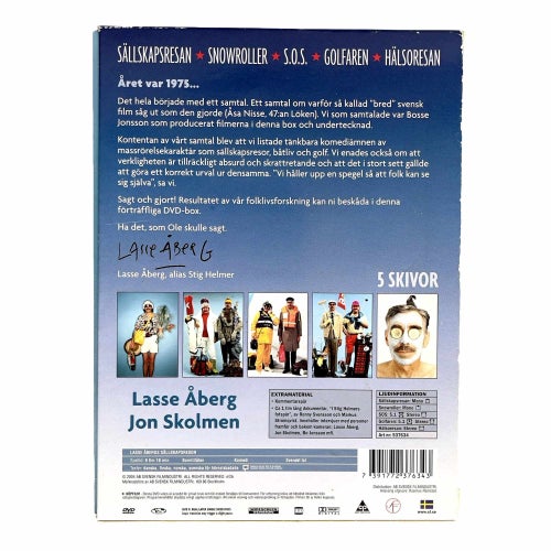 Lasse Åbergs Sällskapsresor - DVD box med 5 filmer - I topp skick
